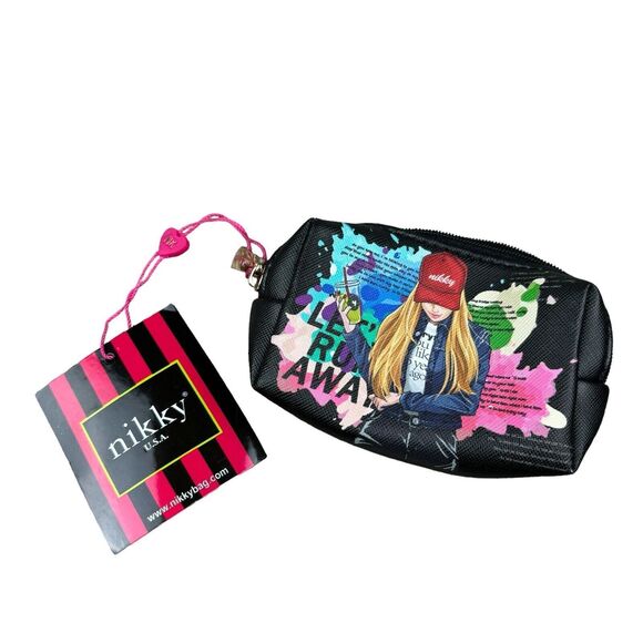 American Girl Handbags - NWT Nikky by Nicole Lee U.S.A Kimberly Falls in Love Coin Purse Cosmetic Bag